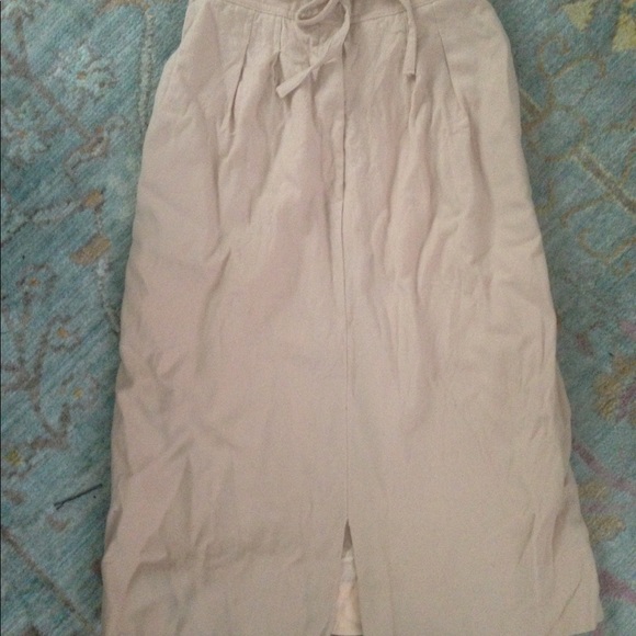 Vintage Tan Tailored Wool Pencil Skirt - Picture 2 of 6